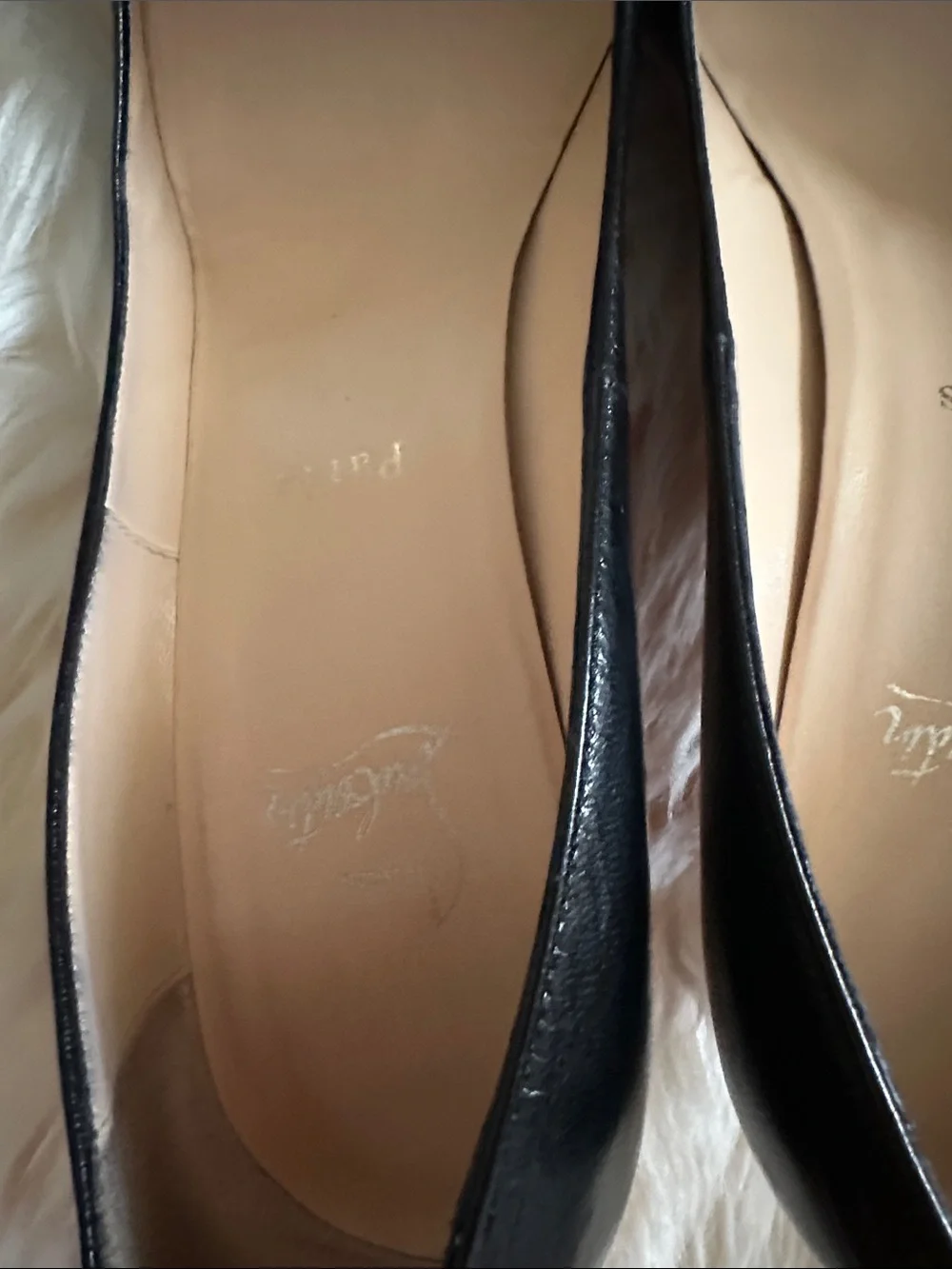 Christian Louboutin Black Leather Pumps with Red Soles